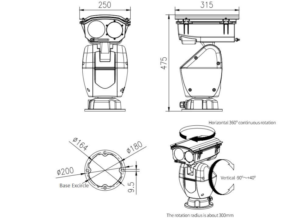 China Moneypro MPC464A1 Dual-Spectrum PTZ Camera