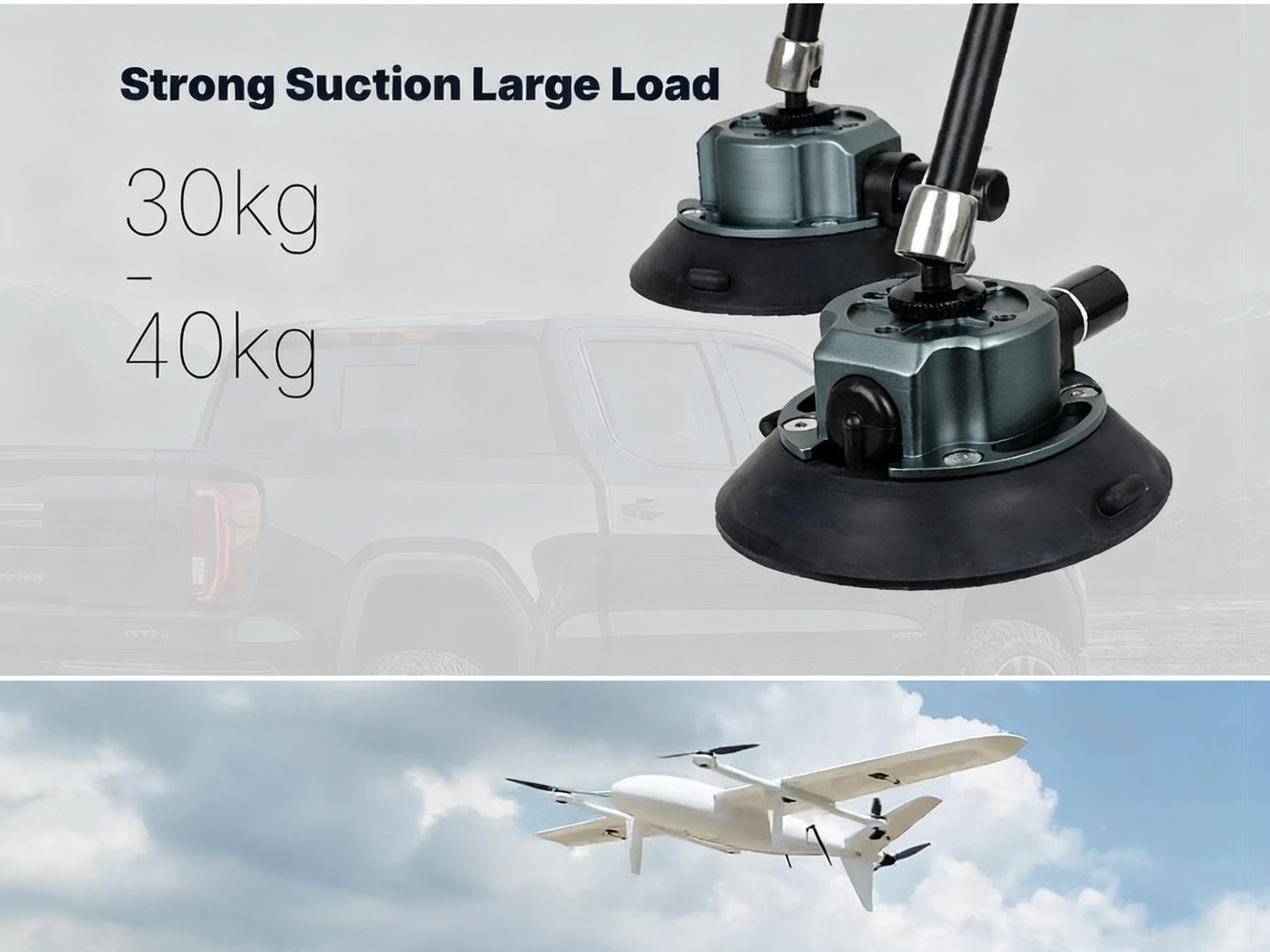 MA02 Drone Antenna Holder for Car Rooftop with Suction Cups