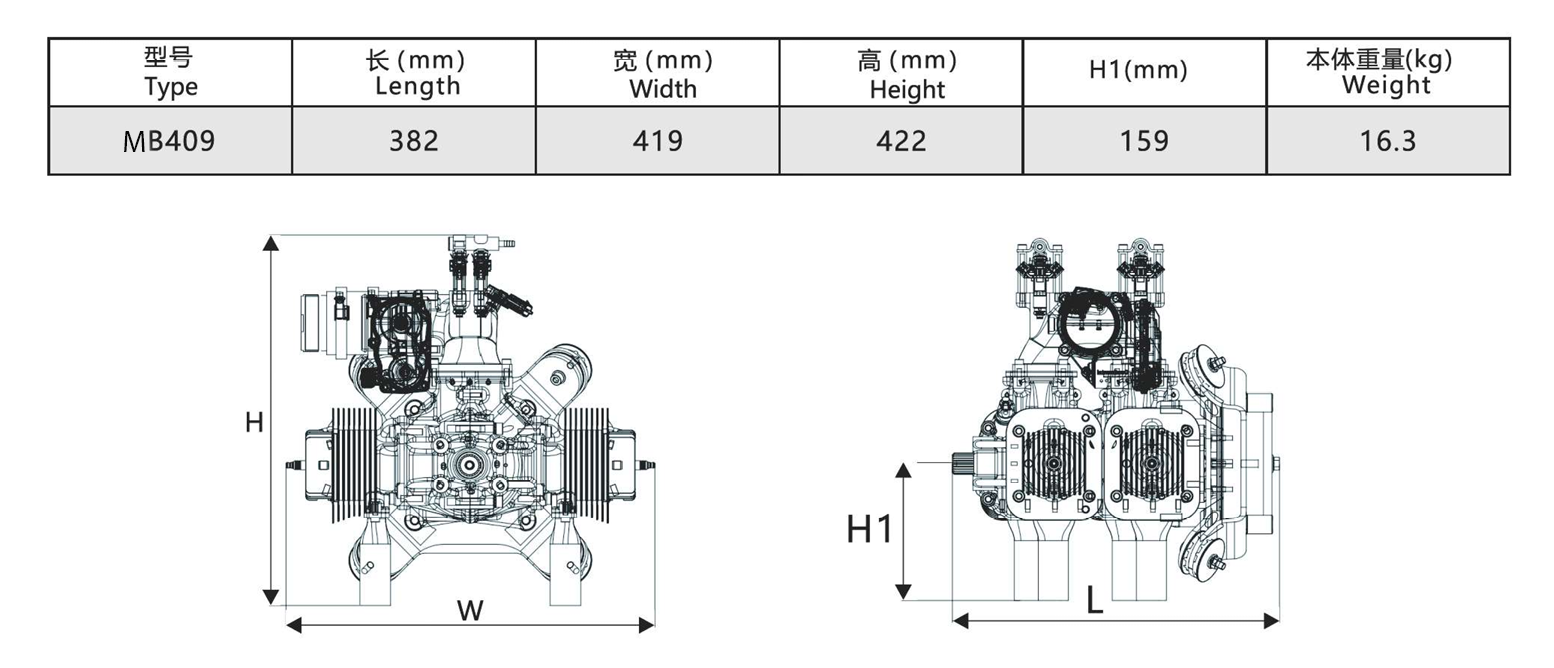 MB409 Gasoline Engine (46KW)