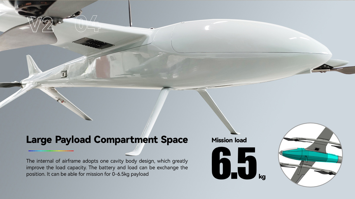 China Moneypro MVT400 V2 Long Flight Time Electric VTOL 4hrs @ 5kg Load