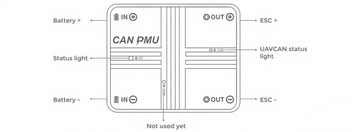 CUAV CAN PMU Power Module High Precision Power Detection Unit Module For UAV And Flight Controller