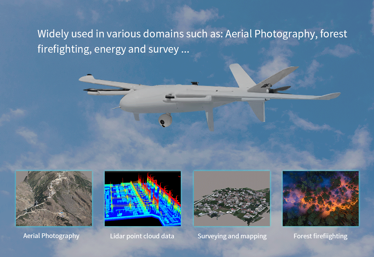 China Moneypro MVT250 PRO 4hrs Long Endurance 2500mm Wingspan Electric VTOL Aerial Photography Drone