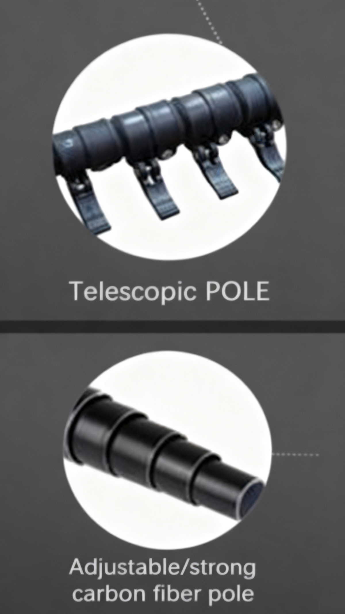 China Moneypro Telescopic Carbon Fiber Pole Tripod 4.8M/6M/8M/10M/13M