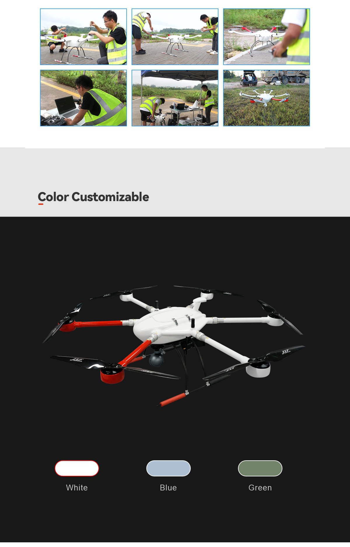 China Moneypro MHT160 Heavy-lift Hexacopter Drone with 1600mm Wheelbase and 120min Flight Time