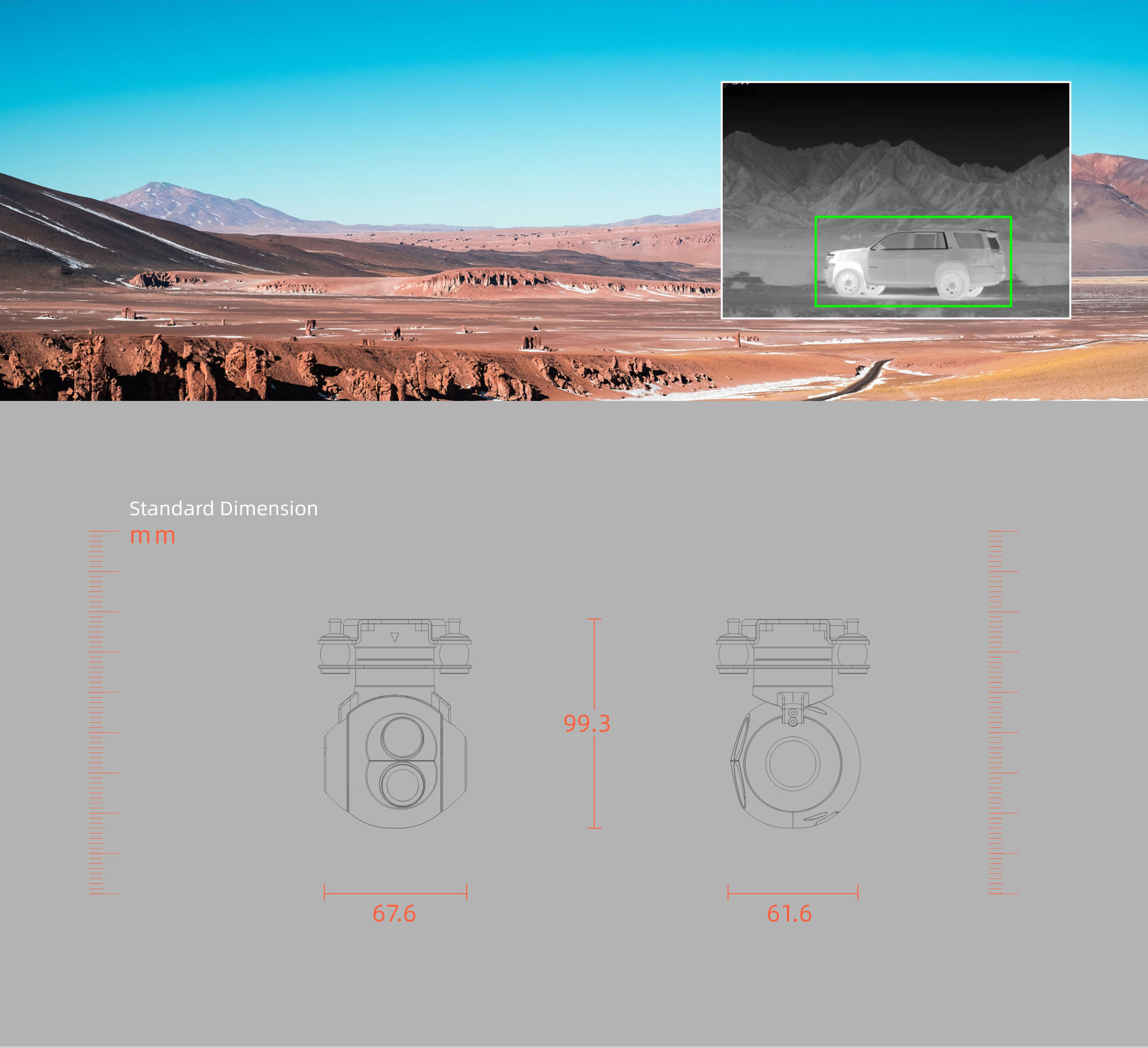 China Moneypro M7DE Micro Prime Lens Dual EO Object Tracking Gimbal Camera for Surveillance