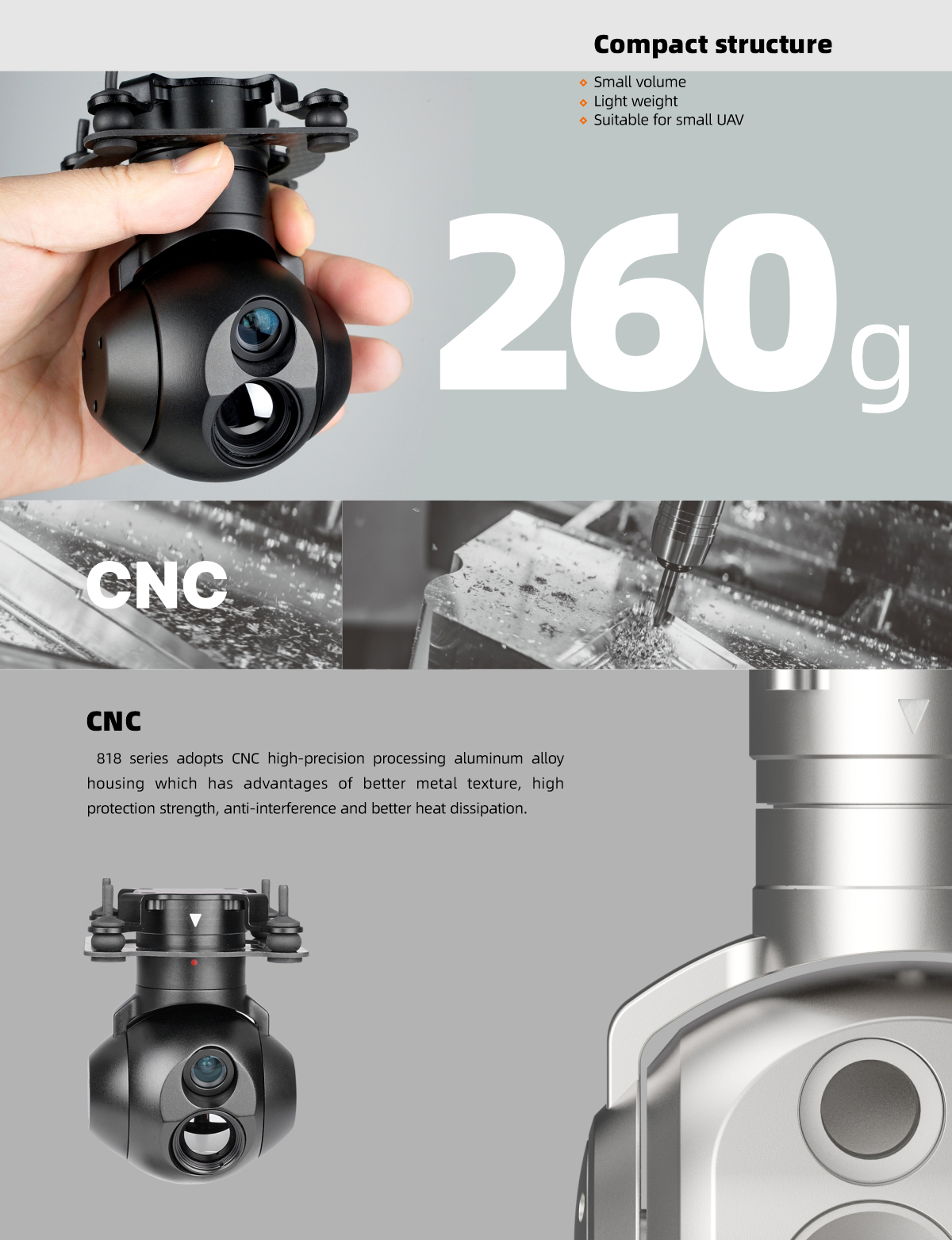 Hawkeye M818 Micro Prime Lens Dual Sensor Tracking Camera for Surveillance