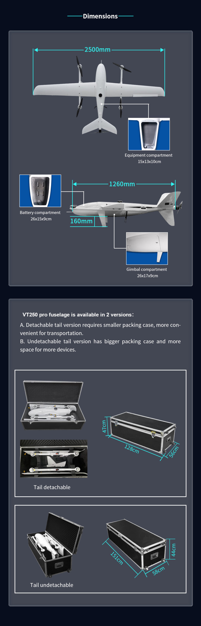 China Moneypro MVT250 PRO 4hrs Long Endurance 2500mm Wingspan Electric VTOL Aerial Photography Drone