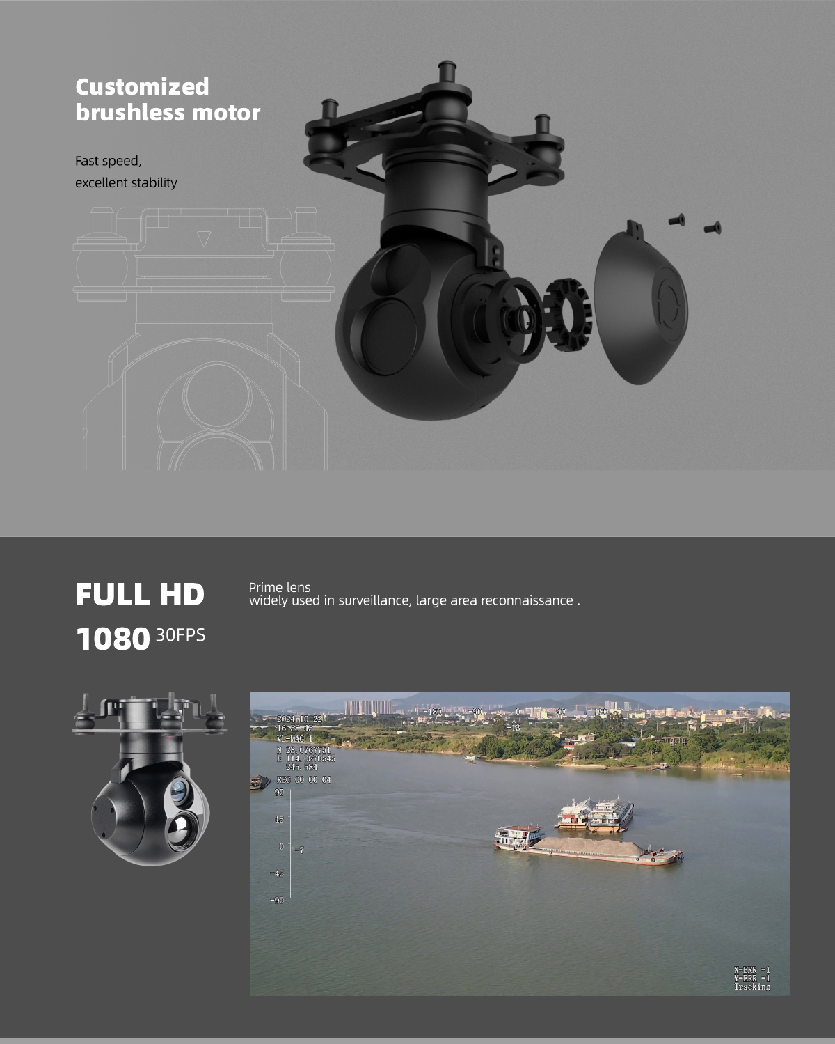 Hawkeye M818 Micro Prime Lens Dual Sensor Tracking Camera for Surveillance