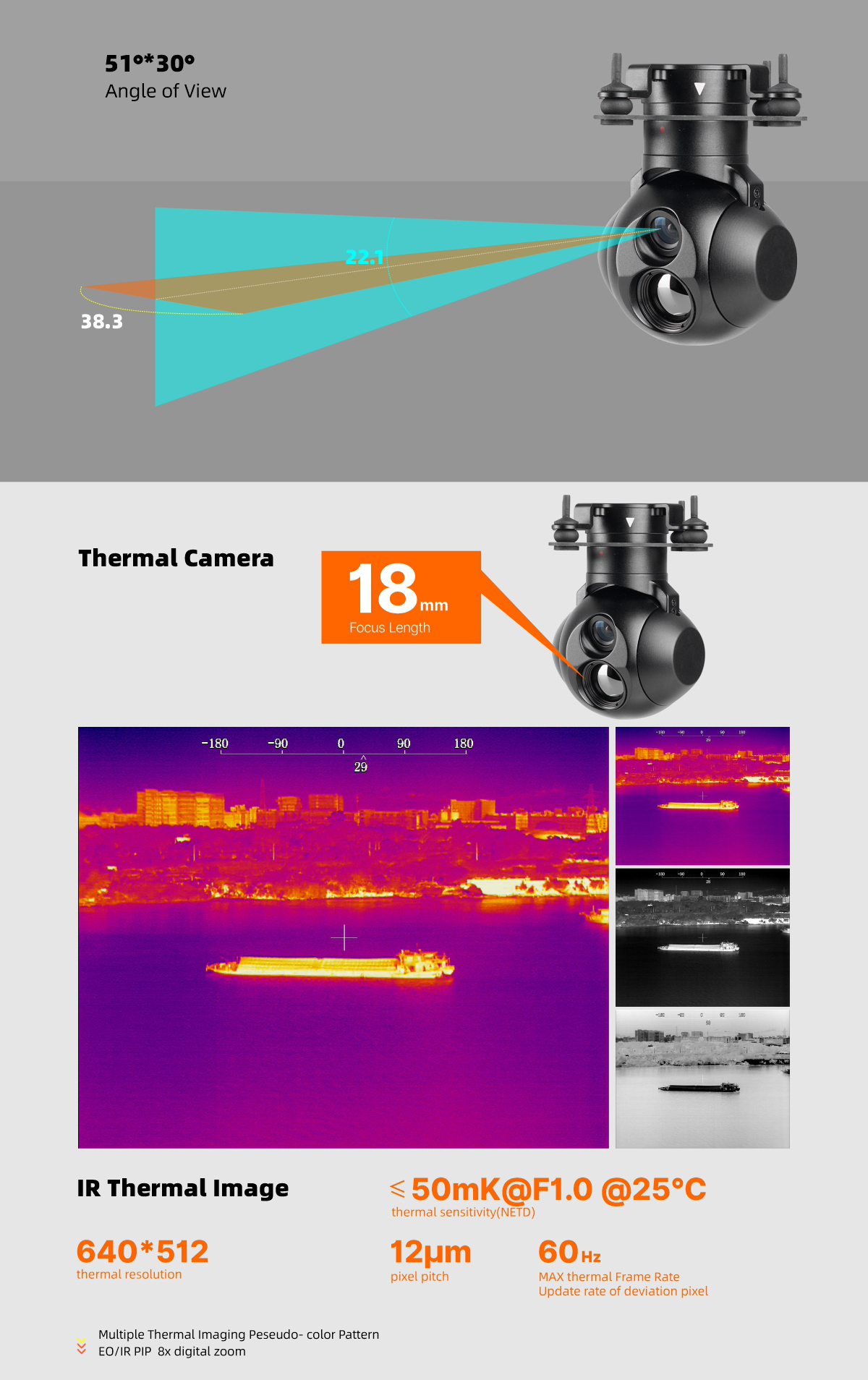 Hawkeye M818 Micro Prime Lens Dual Sensor Tracking Camera for Surveillance