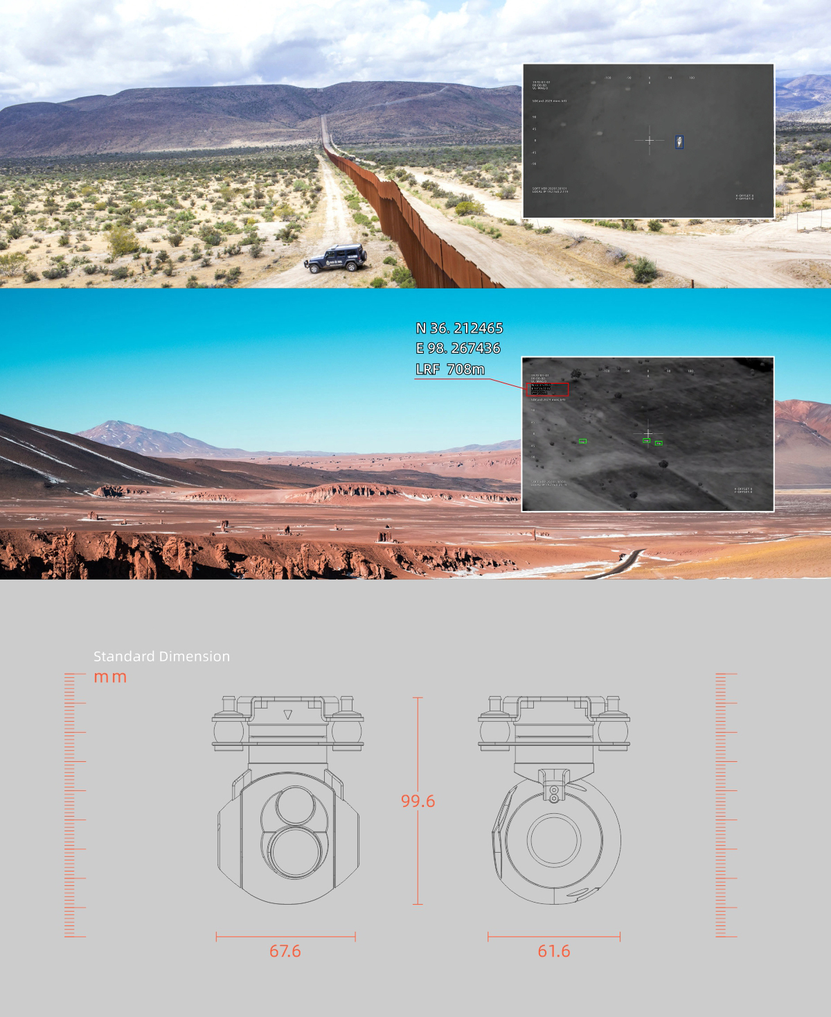 Hawkeye M818 Micro Prime Lens Dual Sensor Tracking Camera for Surveillance