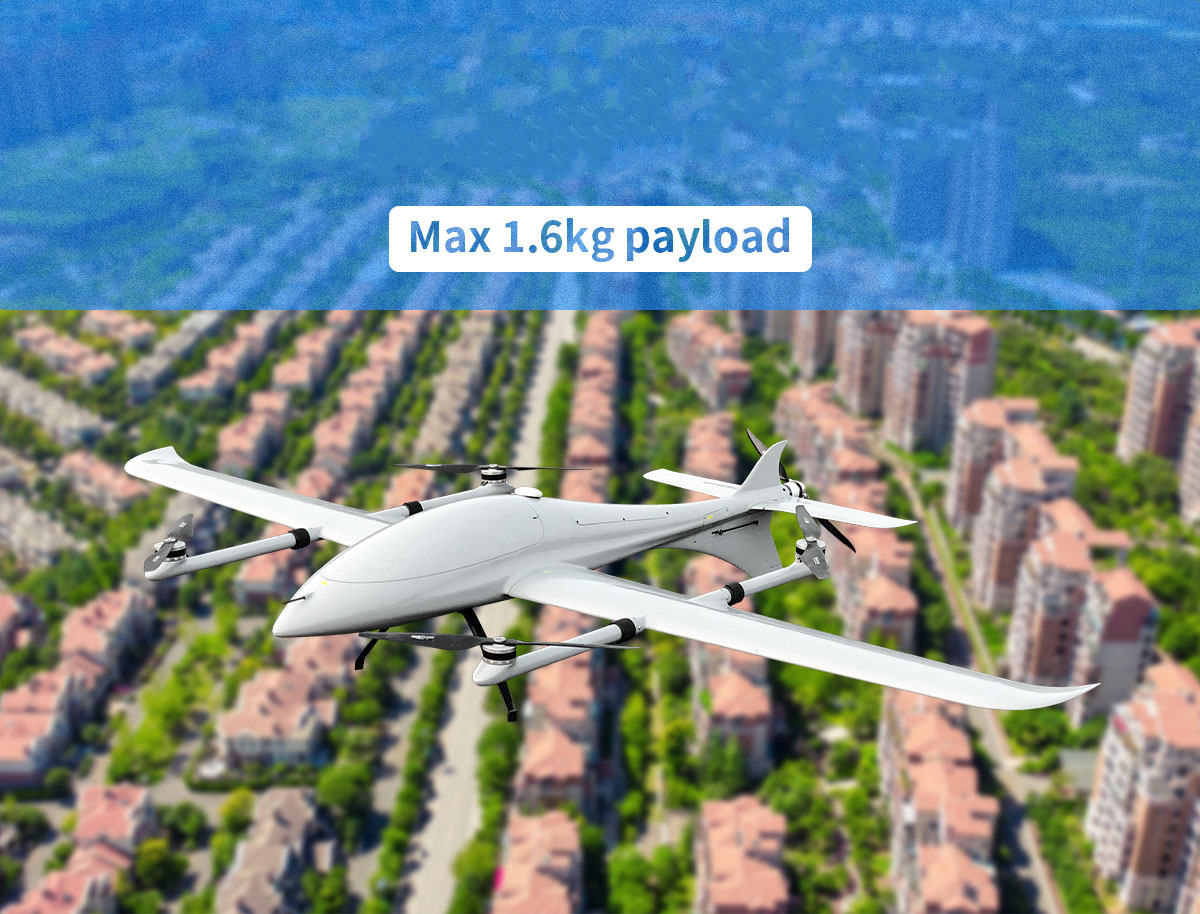 China Moneypro MVT240 PRO Bionic VTOL Drone Smooth Flight UAV max 1.6kg Payload 3.5hrs Endurance