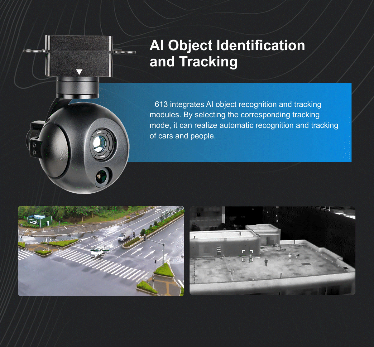 China Moneypro M613 Mini 3-Aixs Stabilizer Prime Lens EO/IR AI Tracking Thermal Imager Gimbal Camera