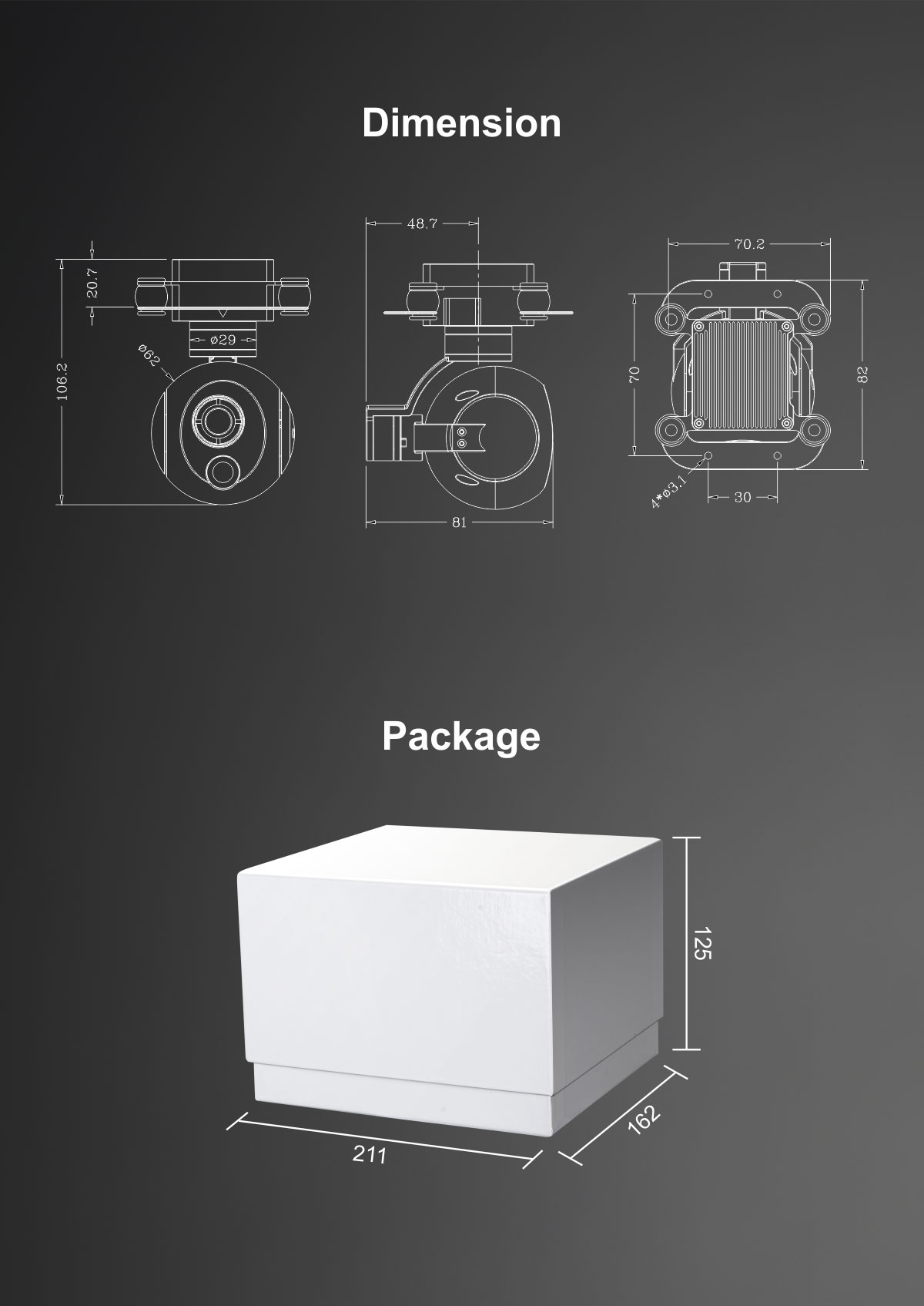 China Moneypro M613 Mini 3-Aixs Stabilizer Prime Lens EO/IR AI Tracking Thermal Imager Gimbal Camera