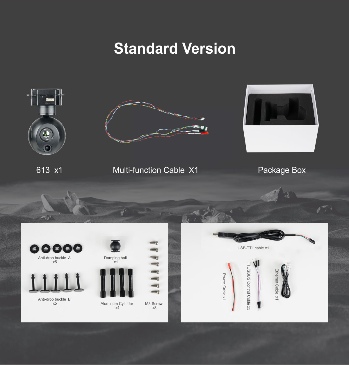 China Moneypro M613 Mini 3-Aixs Stabilizer Prime Lens EO/IR AI Tracking Thermal Imager Gimbal Camera