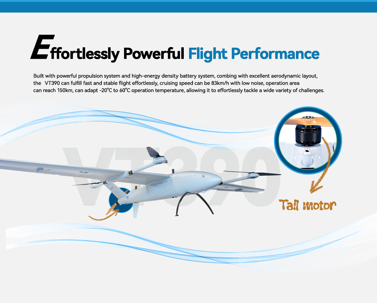 MVT390 E-Vtol Fixed Wings Long Endurance Modular Design For Multipurpose