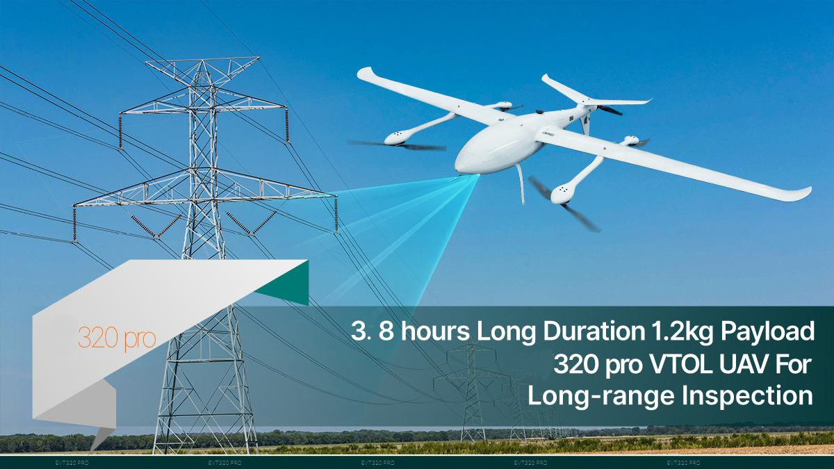 China Moneypro MVT320 PRO 4.3hrs Long Duration 5kg Heavy Lift VTOL Fixed Wing UAV for Long-range Inspection