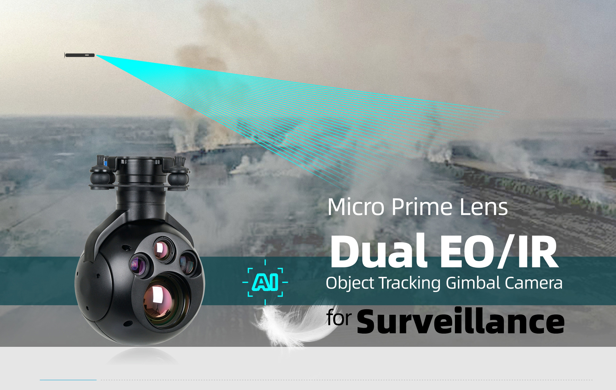 China Moneypro M7DER Micro Prime Lens Dual EO/IR Object Tracking Gimbal Camera