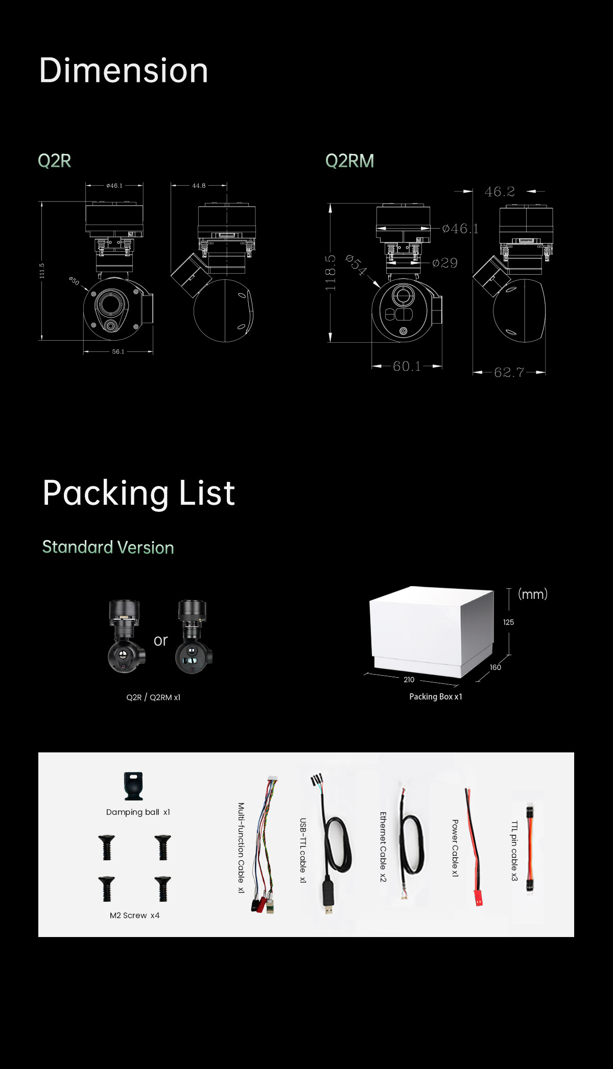 China Moneypro M2 Series – Ultra-Lightweight 3-Axis Micao Gimbal Camera