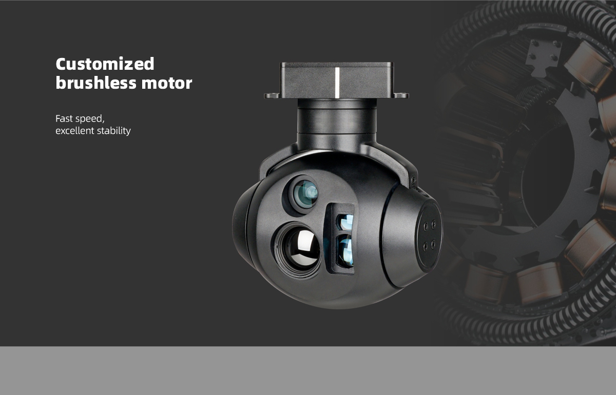 China Moneypro M818M Triple Sensors EO + IR +LRF(1200M) Object Tracking Gimbal Camera