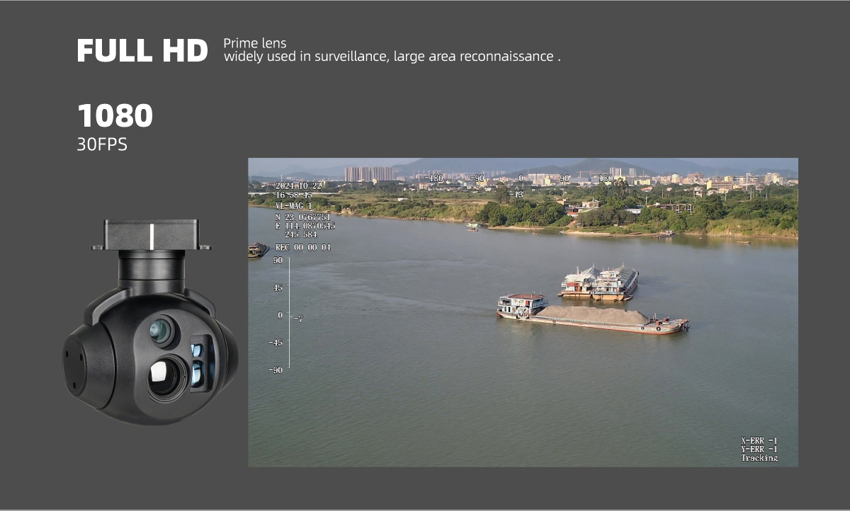 China Moneypro M818M Triple Sensors EO + IR +LRF(1200M) Object Tracking Gimbal Camera