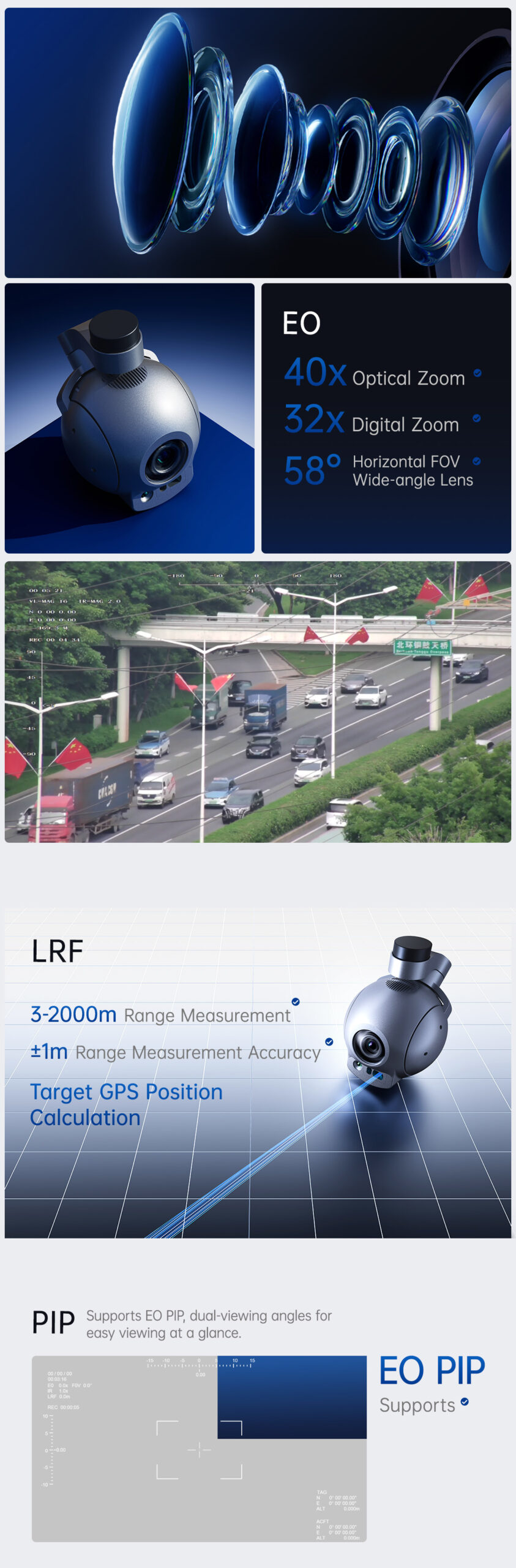 China Moneypro M40TM PRO 40x Target GPS Coordinate Calculation and Auto Tracking