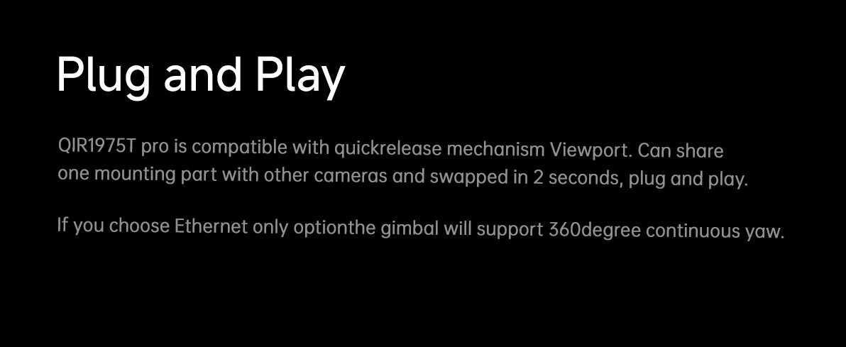 China Moneypro MIR1975T Dual IR Thermal Sensors Object Tracking Gimbal Camera