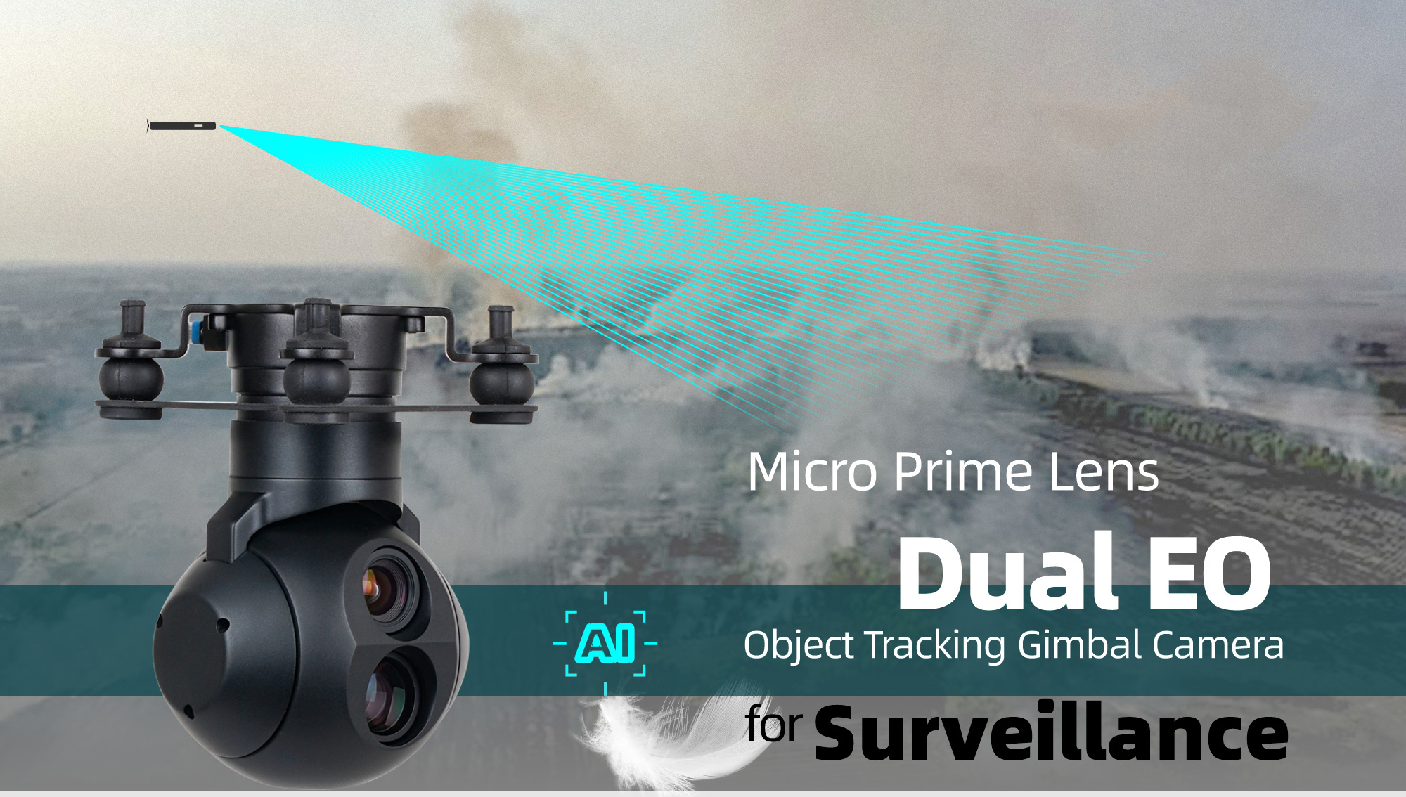 China Moneypro M7DE Micro Prime Lens Dual EO Object Tracking Gimbal Camera for Surveillance