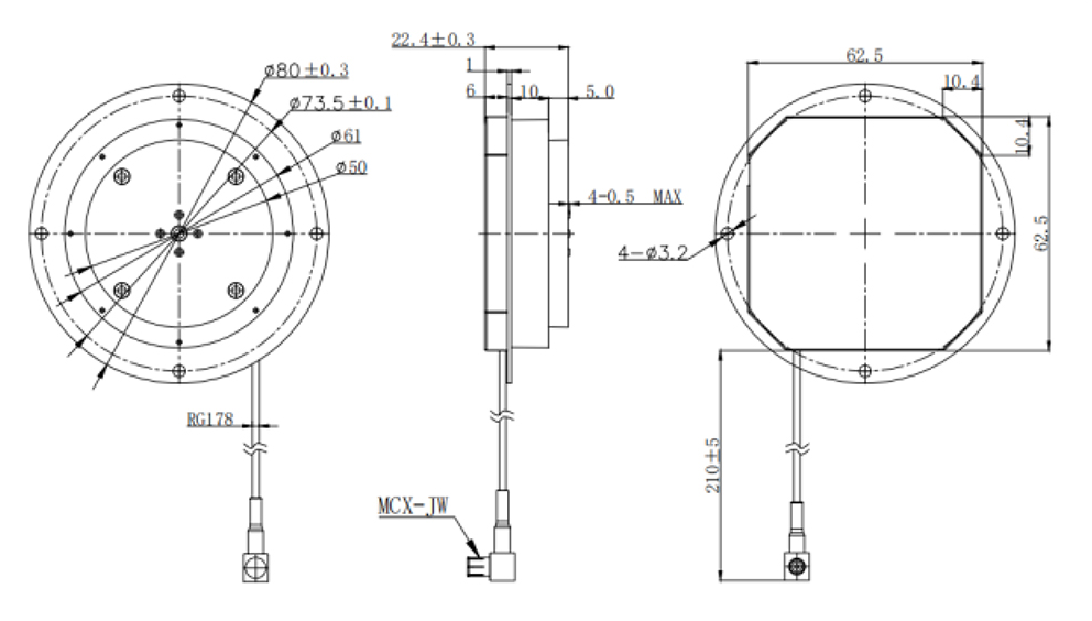 RTK GNSS Antenna MT-208D01