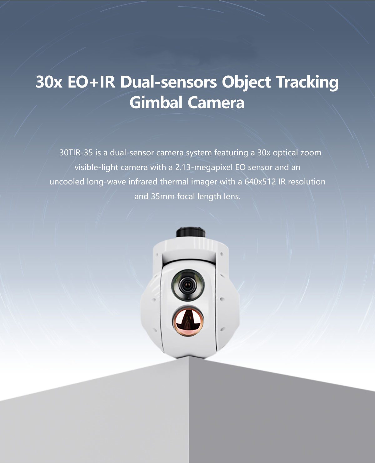 China Moneypro M30TIR-35 30x EO+IR Dual-sensors Object Tracking Gimbal Camera