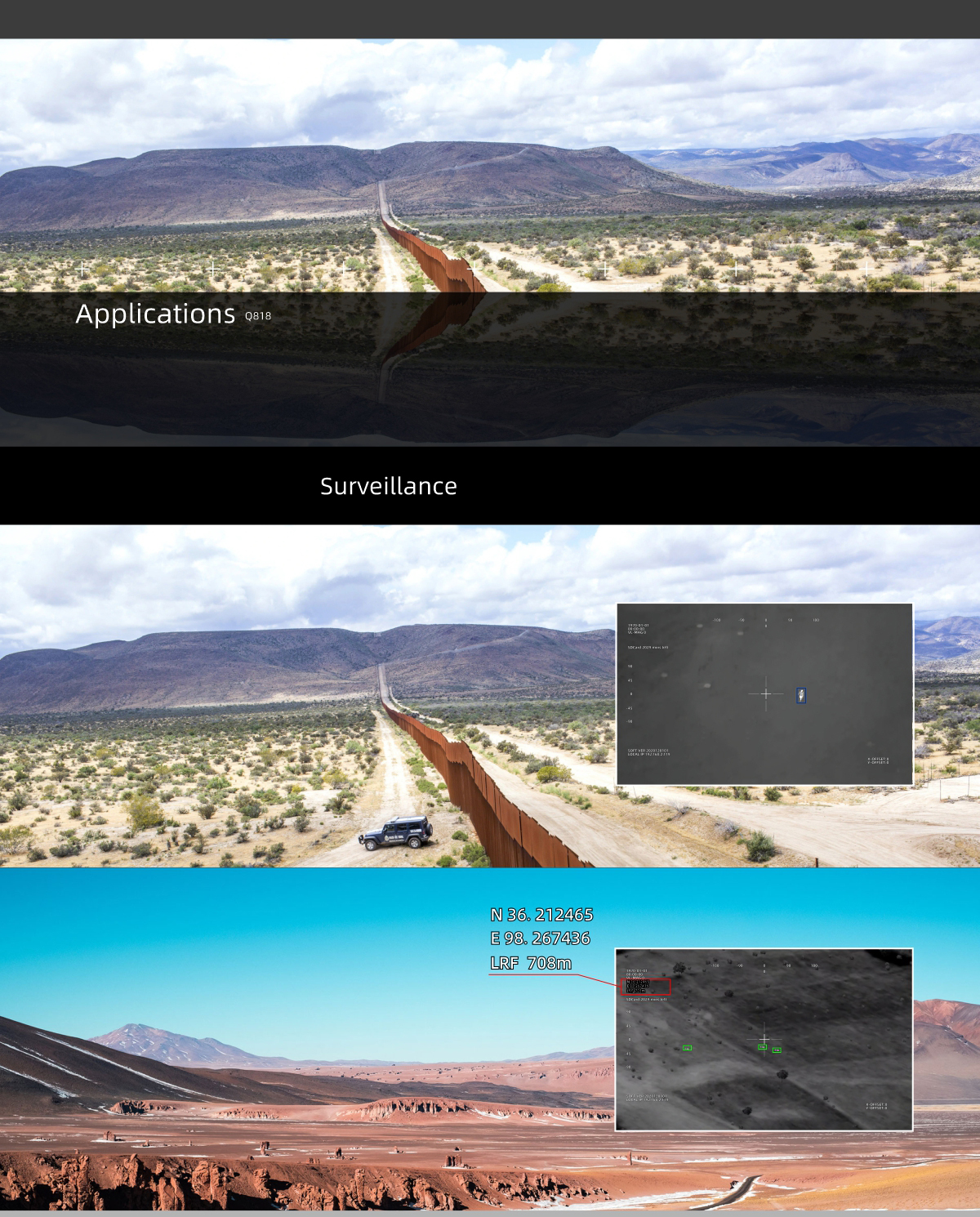 China Moneypro M818M Triple Sensors EO + IR +LRF(1200M) Object Tracking Gimbal Camera