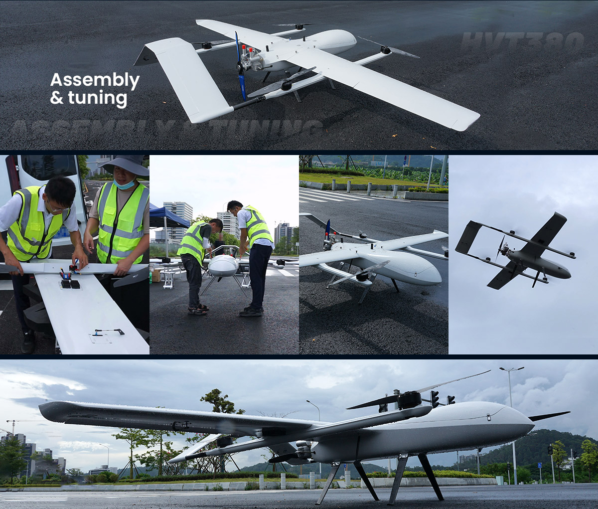 China Moneypro MVT380 Heavy Lift Hybrid VTOL Fixed Wing with 3.8m Wingspan EFI Engine10kg Load Capacity