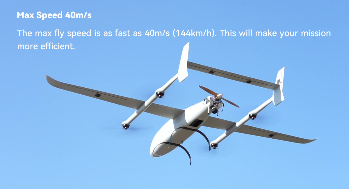 China Moneypro MVT390 Super Powerful Hybrid VTOL Drone with Robust 3.9m Wingspan 10hrs Flight Time