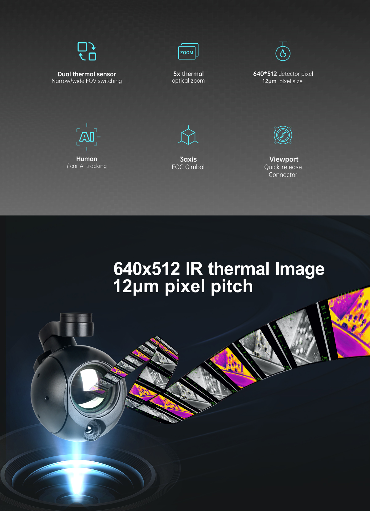 China Moneypro MT9-50 Dual IR 5x Thermal Zoom FOV Flexibility Camera