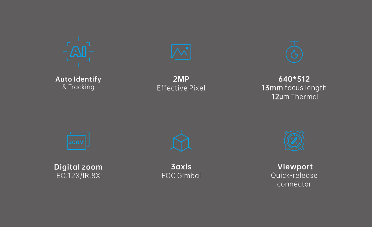 China Moneypro M613 Mini 3-Aixs Stabilizer Prime Lens EO/IR AI Tracking Thermal Imager Gimbal Camera