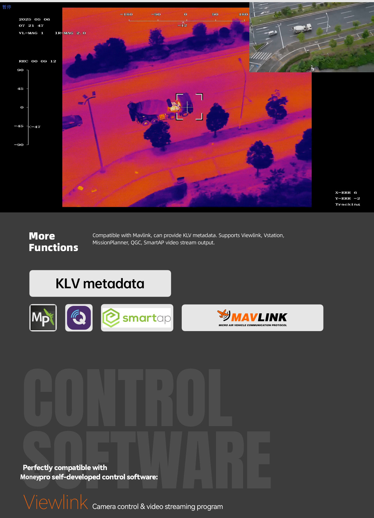 China Moneypro M818 Micro Prime Lens Dual Sensor Tracking Camera for Surveillance