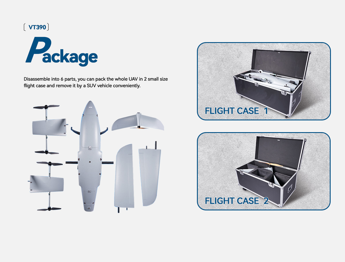 MVT390 E-Vtol Fixed Wings Long Endurance Modular Design For Multipurpose