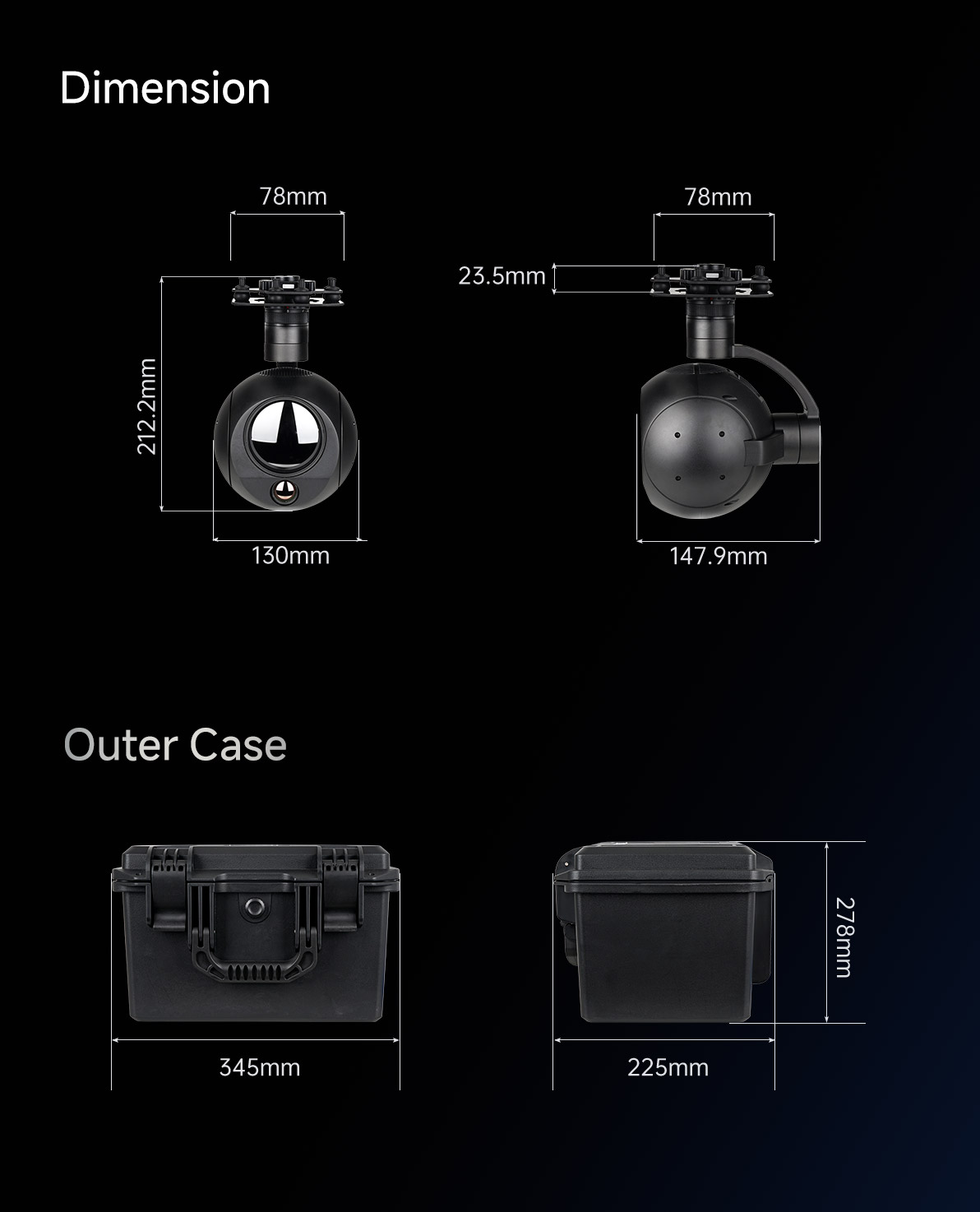 China Moneypro MIR1975T Dual IR Thermal Sensors Object Tracking Gimbal Camera