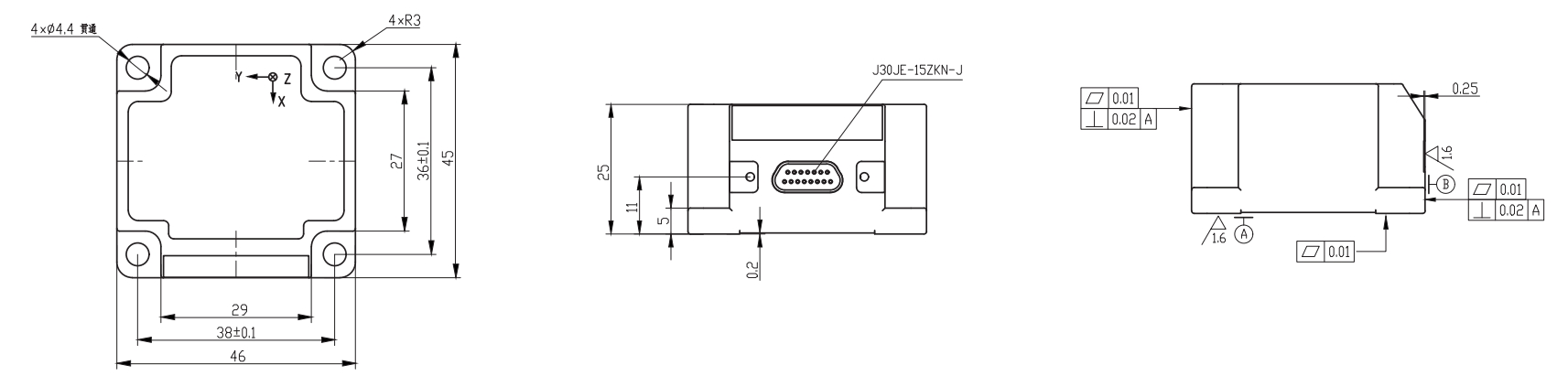 China Moneypro MOPKT-EX3-26 Three-Axis Angular Rate Sensor Module (space-grade)