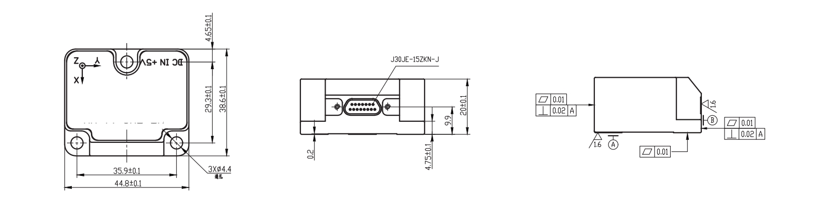 China Moneypro MOPKT-EX3-14 Three-Axis Angular Rate Sensor Module (domestically produced, space-grade) MOPKT-EX3-1 Three-Axis Angular Rate Sensor Module (space-grade)